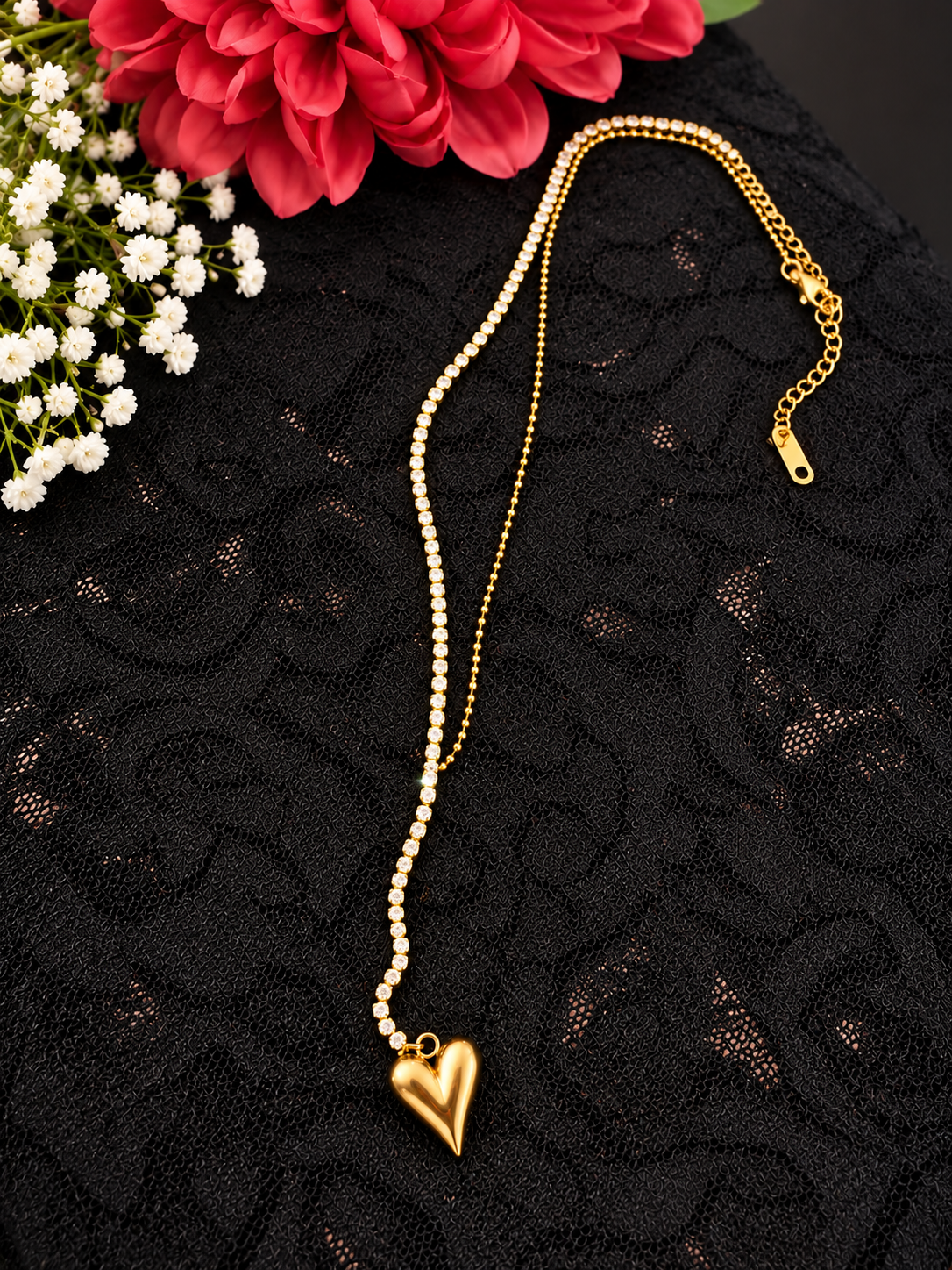 NOLA HEART DROP NECKLACE