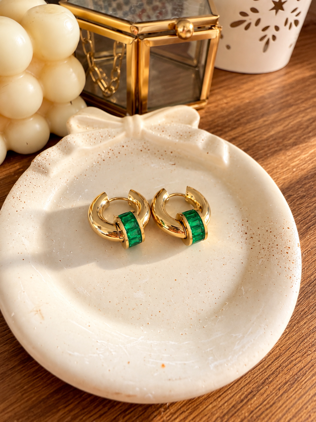 Marlowe Emerald Convertible Hoops