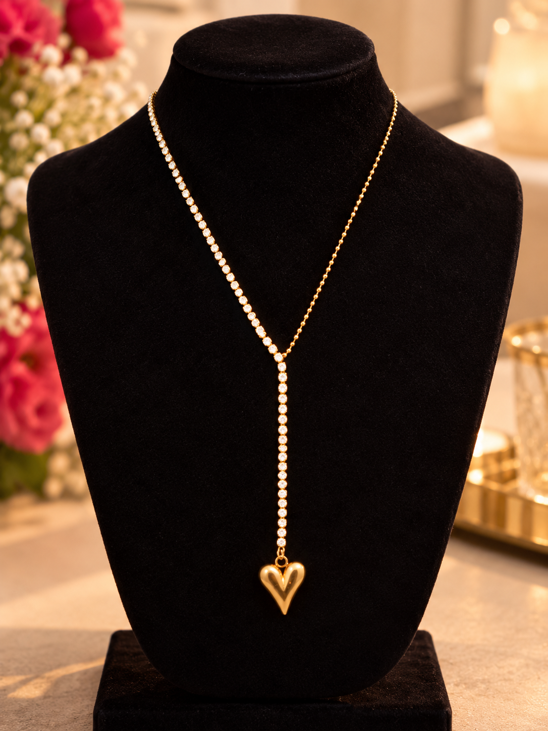 NOLA HEART DROP NECKLACE